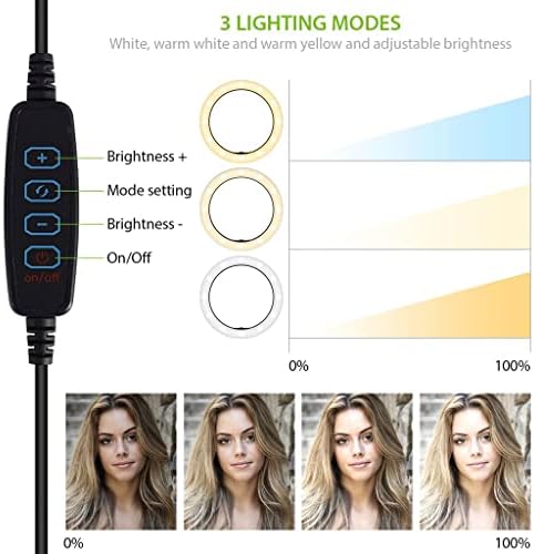 Világos Kereteket Gyűrű Tri-Color Light Kompatibilis Az LG G-Pad F 8.0 10 Hüvelykes Távoli Live Stream/Smink/YouTube/TikTok/Video/Forgatás